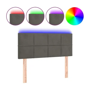 Hoofdbord LED 80x5x78/88 cm fluweel donkergrijs
