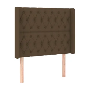 Hoofdbord met randen 103x16x118/128 cm stof donkerbruin Hoofdbord met randen 103x16x118/128 cm stof donkerbruin