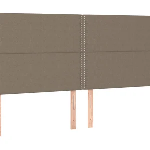Hoofdbord taupe 200x5x118/128 cm Stof