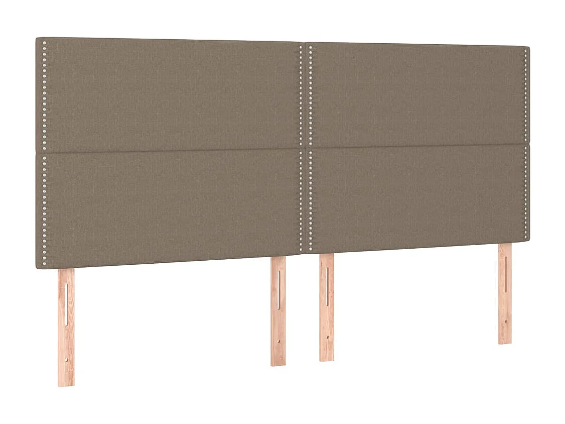 Hoofdbord taupe 200x5x118/128 cm Stof