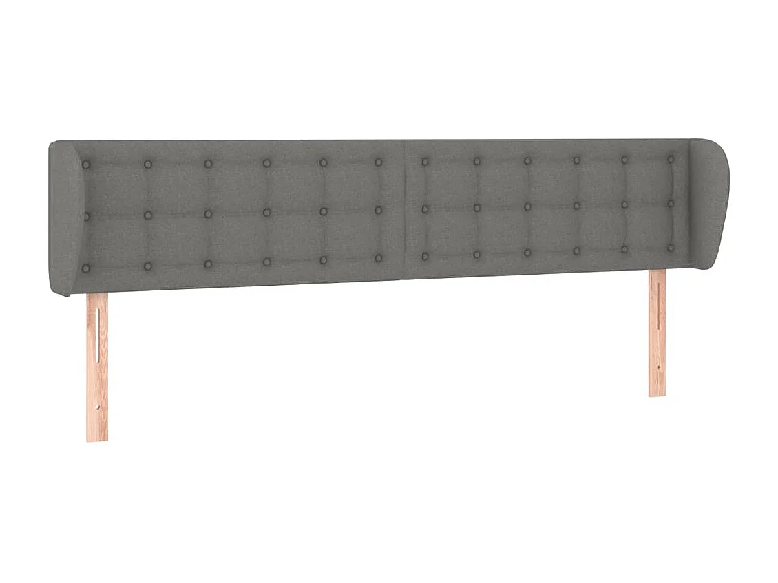 Hoofdbord met randen 203x23x78/88 cm stof donkergrijs