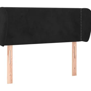 Hoofdbord met randen 93x23x78/88 cm fluweel zwart