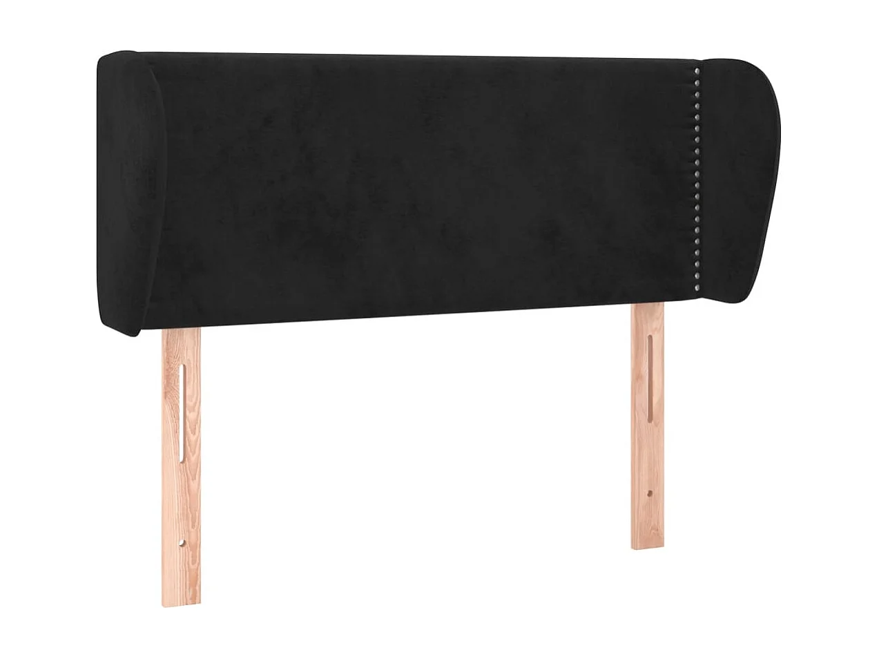 Hoofdbord met randen 93x23x78/88 cm fluweel zwart
