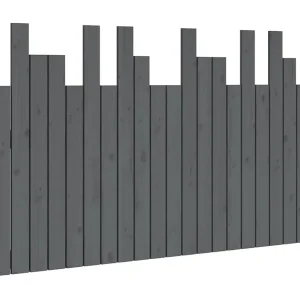Hoofdbord wandmontage 127,5x3x80 cm massief grenenhout grijs Hoofdbord wandmontage 127,5x3x80 cm massief grenenhout grijs