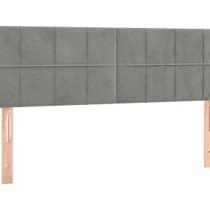 Hoofdborden 144x5x78/88 cm fluweel lichtgrijs Hoofdborden 144x5x78/88 cm fluweel lichtgrijs