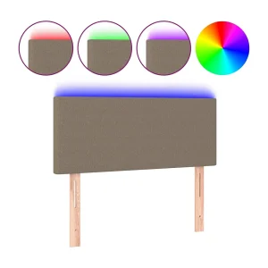 Hoofdbord LED 80x5x78/88 cm stof taupe