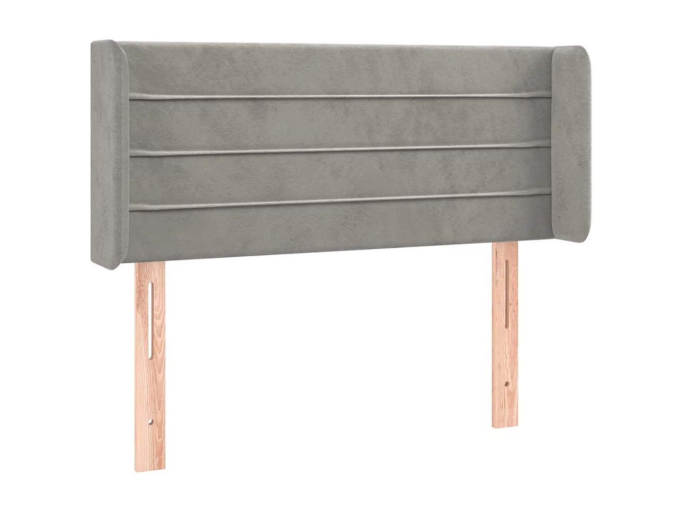Hoofdbord met randen 83x16x78/88 cm fluweel lichtgrijs