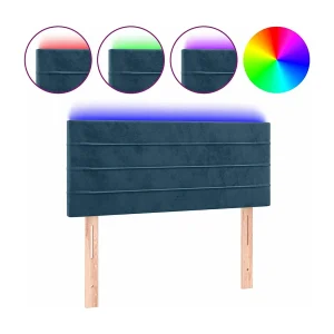 Hoofdbord LED 90x5x78/88 cm fluweel donkerblauw