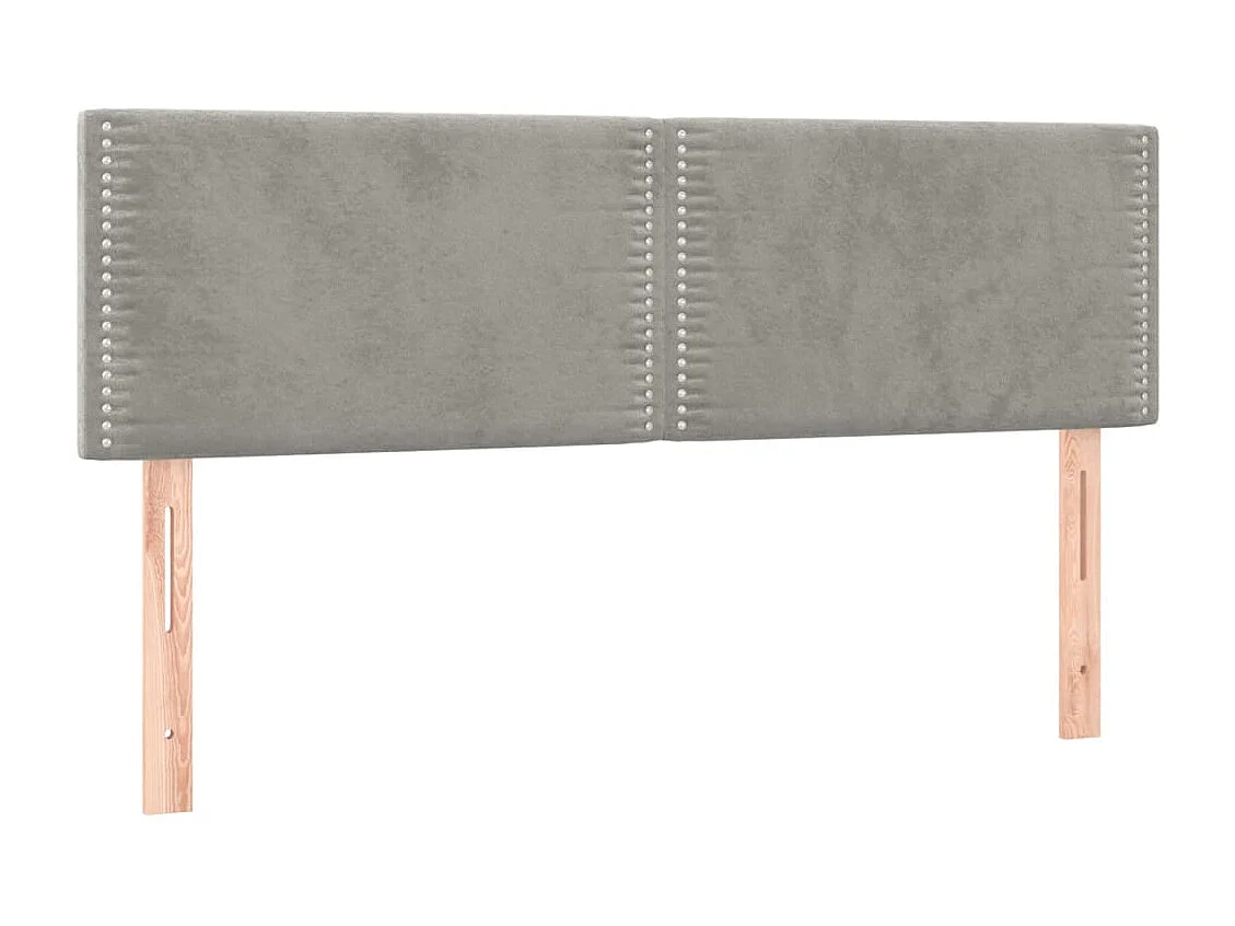 Hoofdborden 144x5x78/88 cm fluweel lichtgrijs