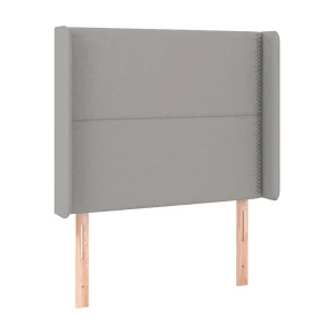 Hoofdbord met randen 103x16x118/128 cm stof lichtgrijs