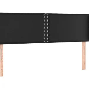 Hoofdbord met randen 147x16x78/88 cm kunstleer zwart