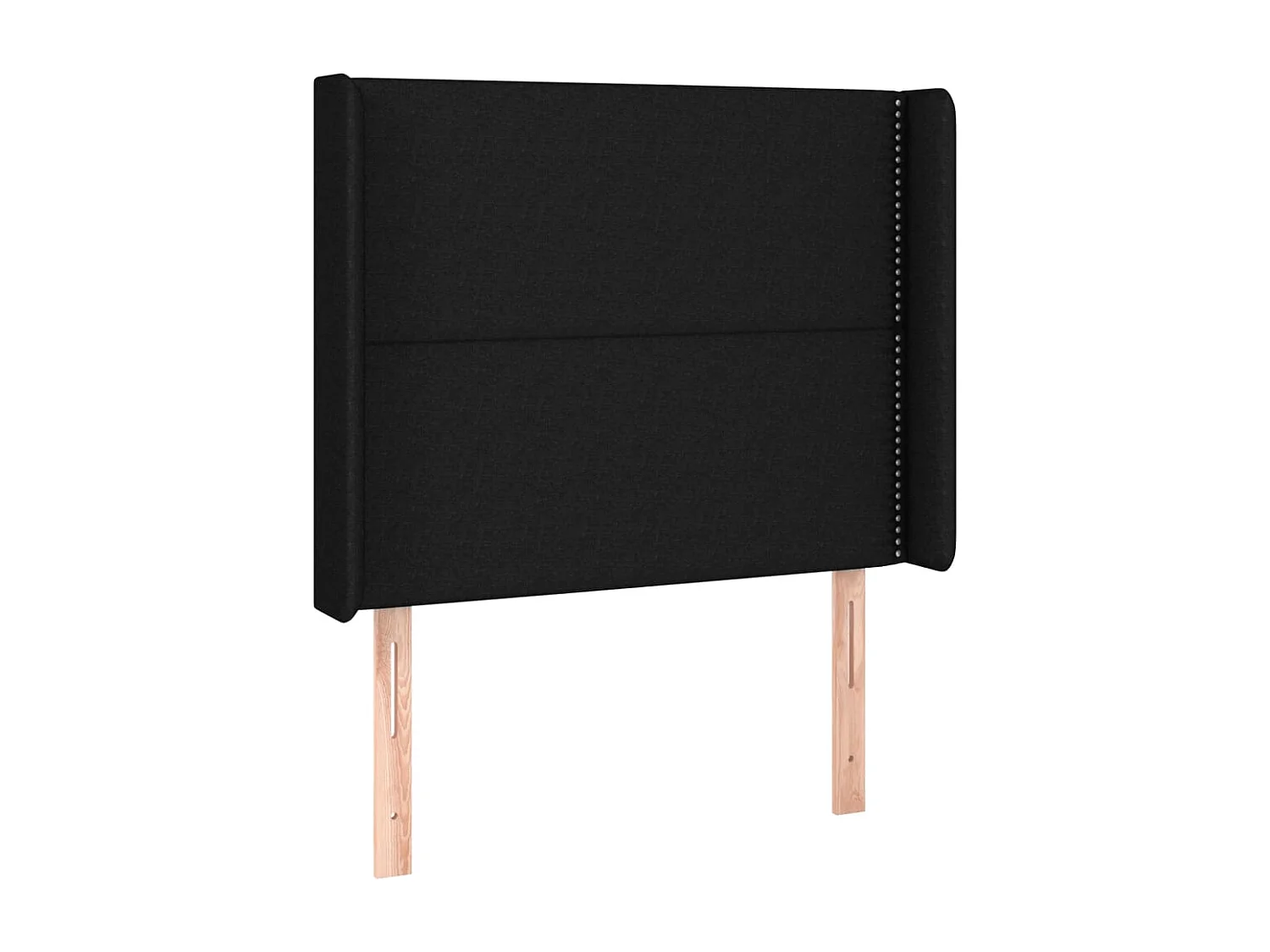 Hoofdbord met randen 93x16x118/128 cm stof zwart
