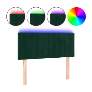 Hoofdbord LED 90x5x78/88 cm fluweel donkergroen