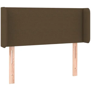 Hoofdbord met randen 103x16x78/88 cm stof donkerbruin Hoofdbord met randen 103x16x78/88 cm stof donkerbruin