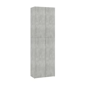 Kantoorkast 60x32x190 cm bewerkt hout betongrijs