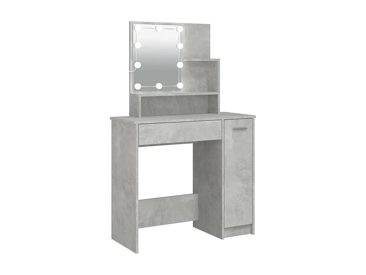 Kaptafel met LED-verlichting 86,5x35x136 cm betongrijs