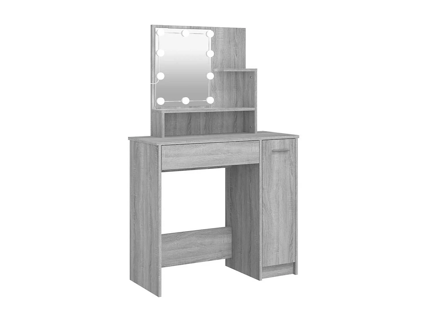Kaptafel met LED 86,5x35x136 cm grijs sonoma eikenkleurig