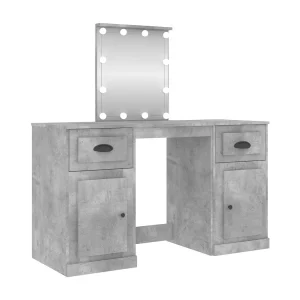 Kaptafel met LED-verlichting 130x50x132,5 cm betongrijs