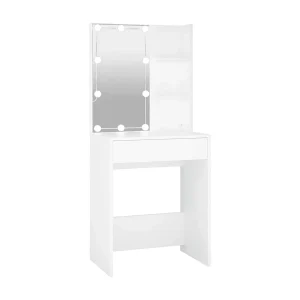 Kaptafel met LED-verlichting 60x40x140 cm wit