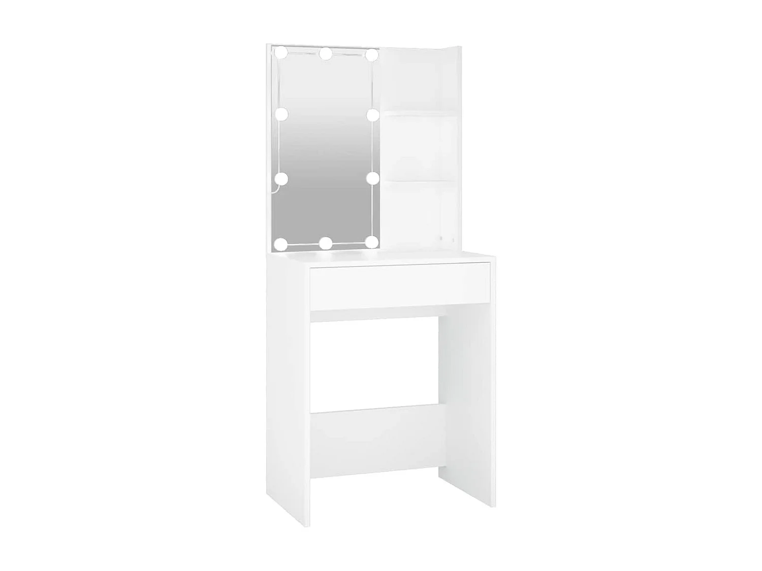 Kaptafel met LED-verlichting 60x40x140 cm wit