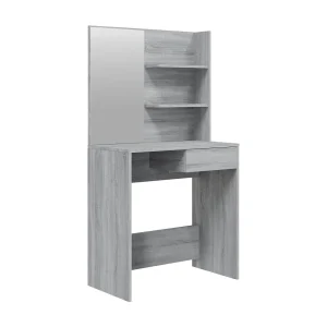 Kaptafel met spiegel 74,5x40x141 cm grijs sonoma eikenkleurig