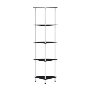 Kastje 5-laags 30x30x130 cm gehard glas zwart Kastje 5-laags 30x30x130 cm gehard glas zwart