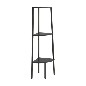 Hoekkastje met 3 schappen 45,5×31,5×120 cm zwart