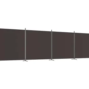 Kamerscherm met 4 panelen 698×180 cm stof bruin Kamerscherm met 4 panelen 698×180 cm stof bruin