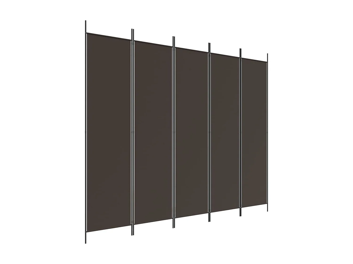 Kamerscherm met 5 panelen 250x200 cm stof bruin