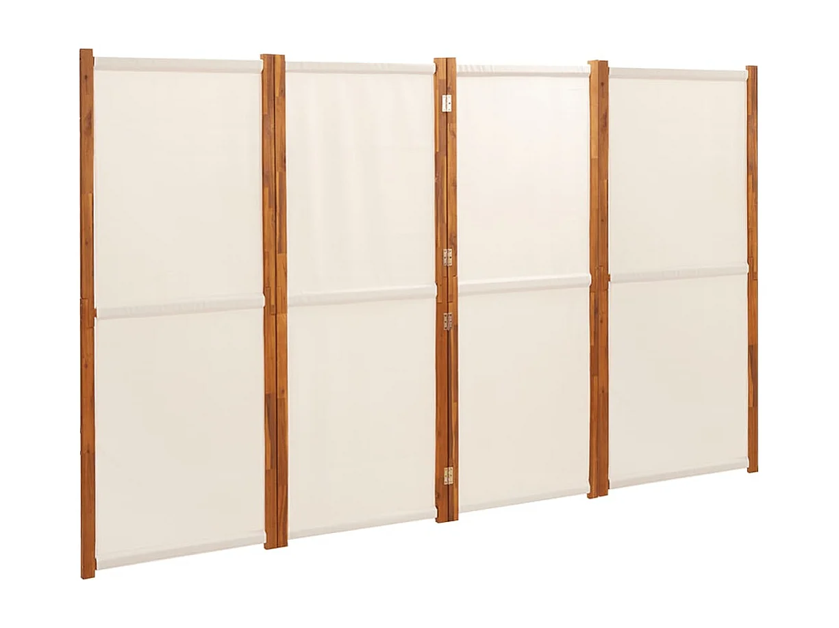 Kamerscherm met 4 panelen 280x180 cm crèmewit