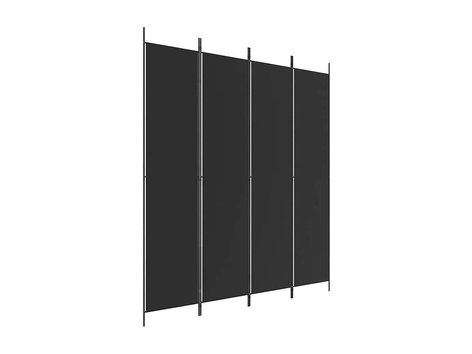 Kamerscherm met 4 panelen 200x220 cm stof zwart