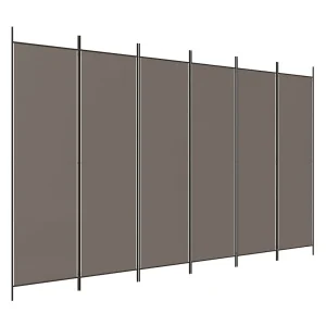 Kamerscherm met 6 panelen 300×220 cm stof antracietkleurig Kamerscherm met 6 panelen 300×220 cm stof antracietkleurig