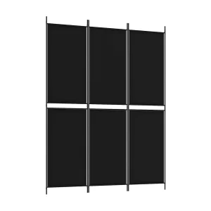 Kamerscherm met 3 panelen 150×200 cm stof zwart Kamerscherm met 3 panelen 150×200 cm stof zwart