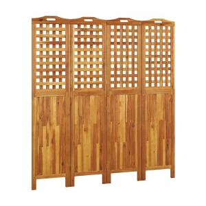 Kamerscherm met 4 panelen 162x2x180 cm massief acaciahout