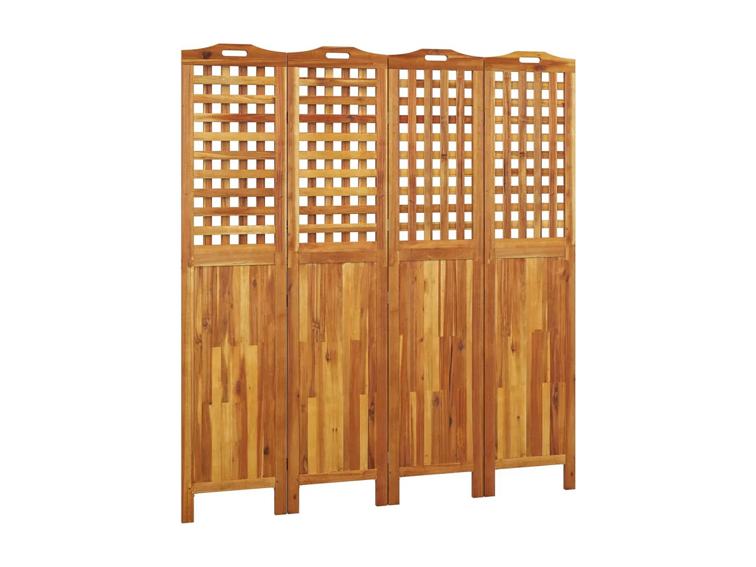 Kamerscherm met 4 panelen 162x2x180 cm massief acaciahout
