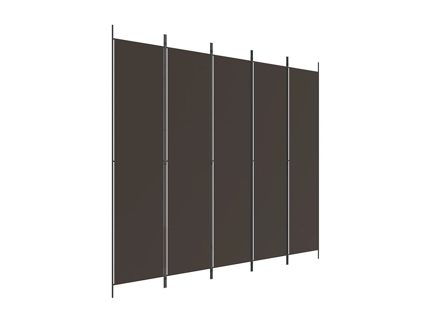 Kamerscherm met 5 panelen 250x220 cm stof bruin
