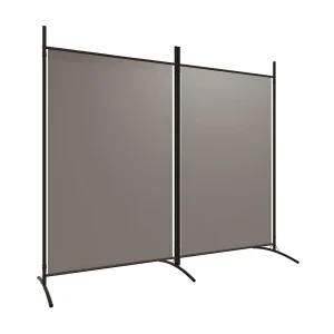 Kamerscherm met 2 panelen 175×180 cm stof antracietkleurig