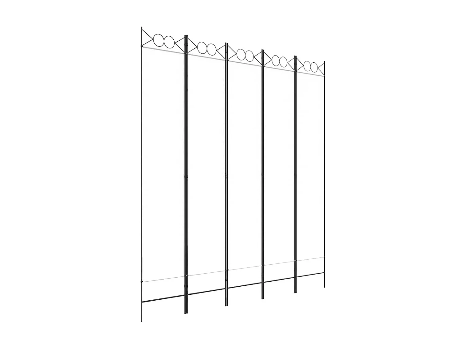 Kamerscherm met 5 panelen 200x220 cm stof wit