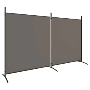 Kamerscherm met 2 panelen 346×180 cm stof antracietkleurig