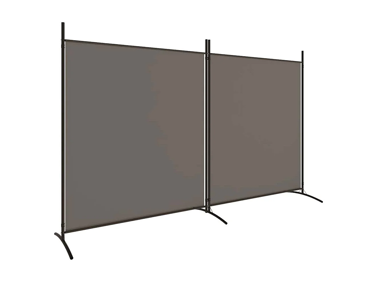 Kamerscherm met 2 panelen 346x180 cm stof antracietkleurig