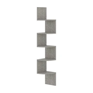 Hoekwandschap 19x19x123 cm bewerkt hout betongrijs Hoekwandschap 19x19x123 cm bewerkt hout betongrijs