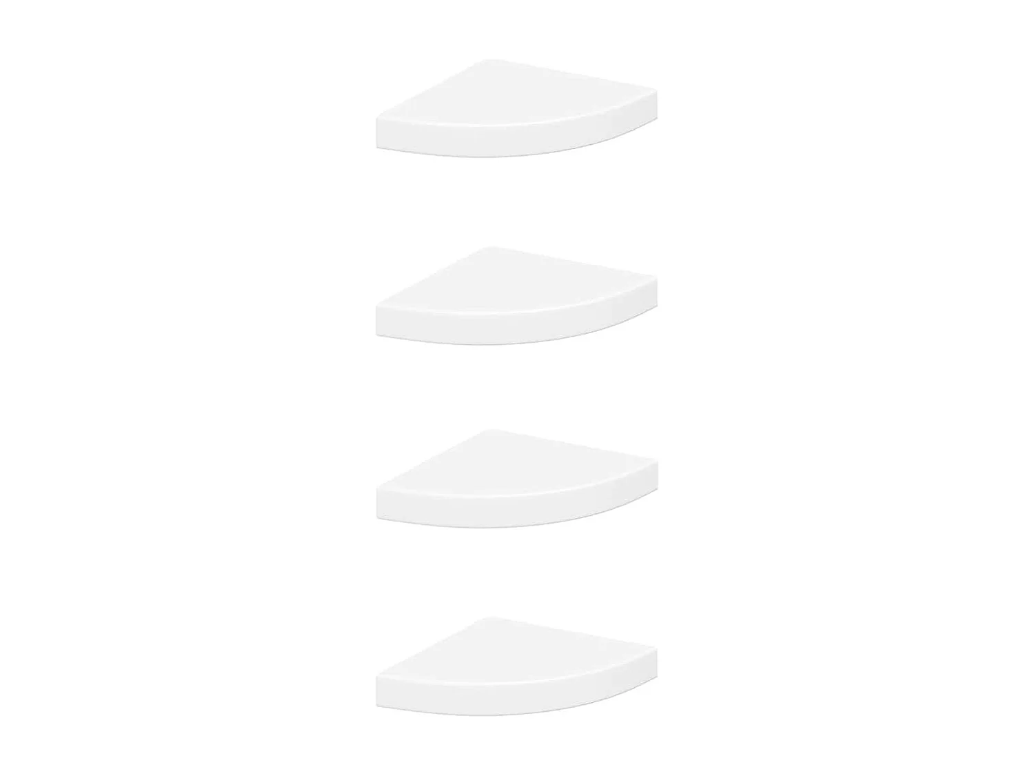 Hoekschappen zwevend 4 st 25x25x3,8 cm MDF wit