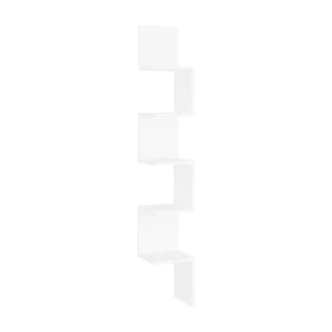 Hoekwandschap 20x20x127,5 cm bewerkt hout wit Hoekwandschap 20x20x127,5 cm bewerkt hout wit