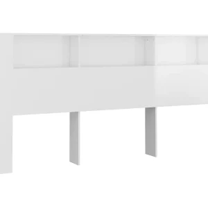 Hoofdbordkast 220×18,5×104,5 cm hoogglans wit