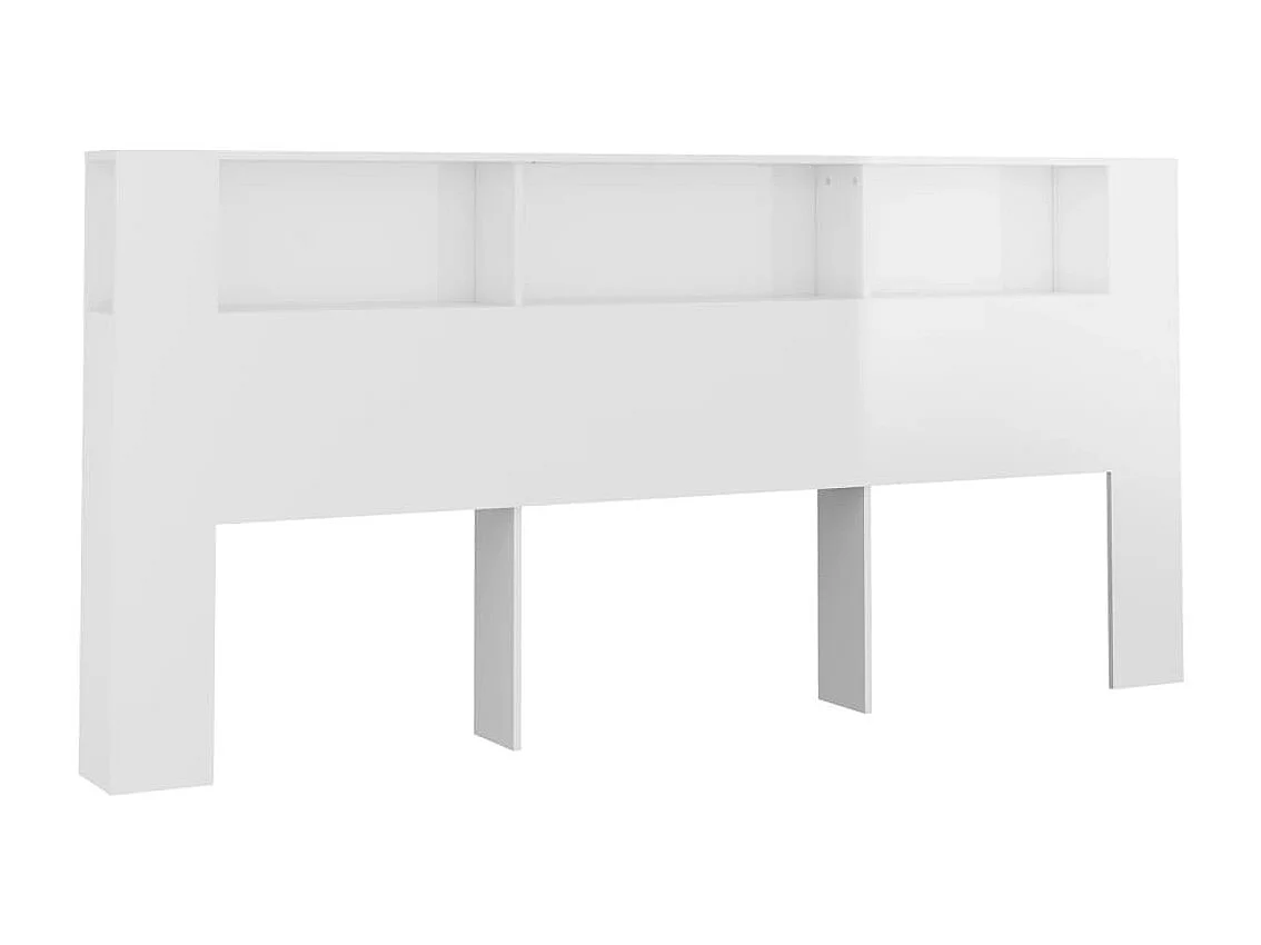 Hoofdbordkast 220x18,5x104,5 cm hoogglans wit