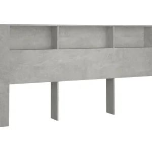 Hoofdbordkast 220×18,5×104,5 cm betongrijs