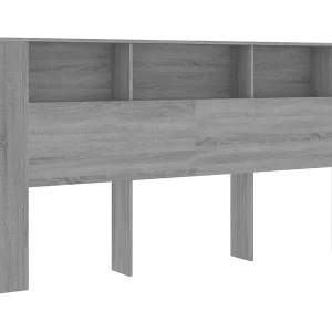 Hoofdbordkast 200×18,5×104,5 cm grijs sonoma eikenkleurig