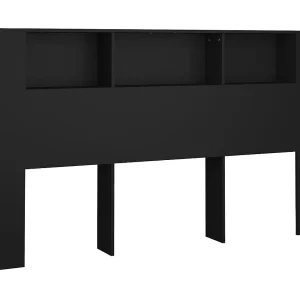 Hoofdbordkast 180×18,5×104,5 cm zwart