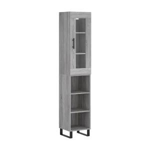 Hoge kast 34,5x34x180 cm bewerkt hout grijs sonoma eikenkleurig Hoge kast 34,5x34x180 cm bewerkt hout grijs sonoma eikenkleurig