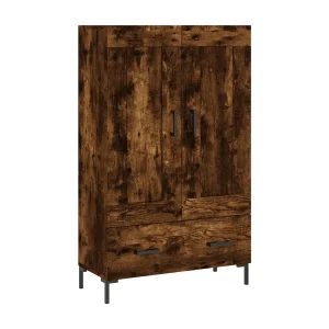 Hoge kast 69,5x31x115 cm bewerkt hout gerookt eikenkleurig Hoge kast 69,5x31x115 cm bewerkt hout gerookt eikenkleurig